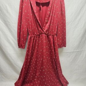 Vintage 70s Red Handmade Modern Heritage Grannycore Cottagecore Granola Tradwife